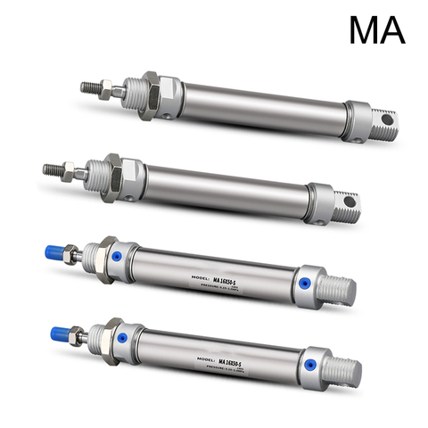 MA type 16/20/25/32/40 mm Bore 25/50/75/100/125/150/175/200/250/300 mm stroke pneumatic cylinder ► Photo 1/6