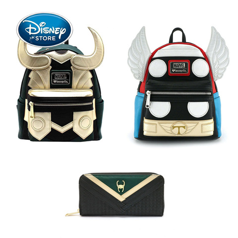 Disney Fashion PU Leather Backpack Marvel High-Capacity The Avengers Loki Thor Super Hero Bag Boy Girl Handbag Wallet Rucksack ► Photo 1/6