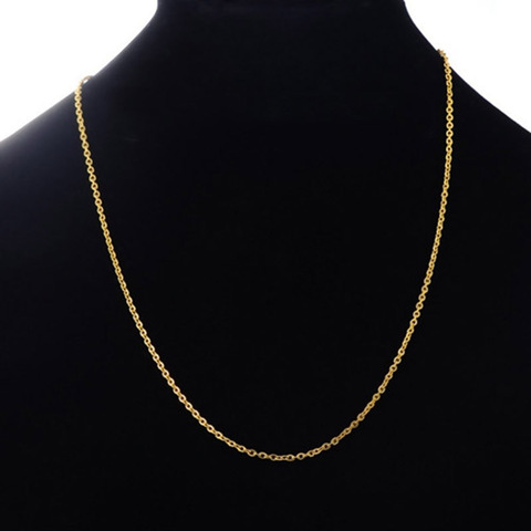 New Hot Chain Necklace 304 Stainless Steel Jewelry Link Cable Chain Necklace Gold Color Gifts For Women 60cm long , 1 Piece ► Photo 1/3