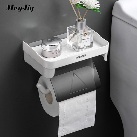 Kitchen Roll Paper Accessory Wall Mount Toilet Paper Holder Bathroom tissue accessories rack holders Self Adhesive Wall Mount ► Photo 1/6