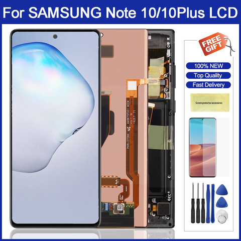 Original Display Screen For Samsung Galaxy Note 10 N970 N9700 Touch Screen Digitizer Assesmbly For Samsung Note 10 Plus N975 LCD ► Photo 1/1