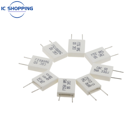 10PCS BPR56 5W Non-inductive Ceramic Cement Resistance 0.01R 0.015 0.022 0.025 0.02 0.033 0.047 0.05 0.1 0.15 0.2 0.25 0.5 1 Ohn ► Photo 1/4