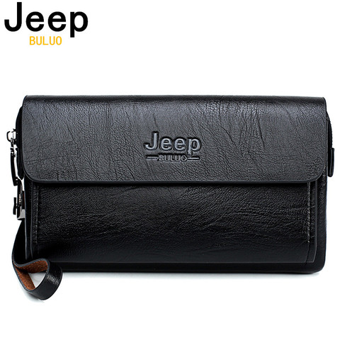 JEEP BULUO Famous Brand Men's Handbag Day Clutches Bags Luxury For Phone and Pen High Quality Spilt Leather Wallets Hand Bag ► Photo 1/6
