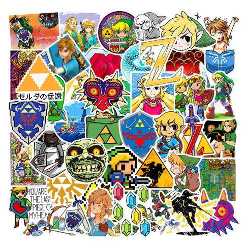 47pieces Zeldaes Game Stickers For Wall Decor Fridge Motorcycle Bike Refrigerator Laptop Car Stickers no repeat ► Photo 1/4