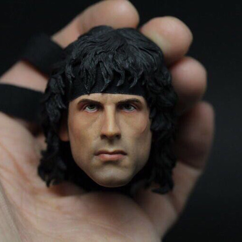 In Stock 1/6 Scale Male Figure Accessory First drop of blood Rambo God of the Jungle Head Sculpt Carved for 12'' Body ► Photo 1/6