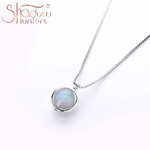 SHADOWHUNTERS Authentic 925 Sterling Silver Round Labradorite Pendant Necklaces For Women High Quality Silver 925 Jewelry ► Photo 1/5