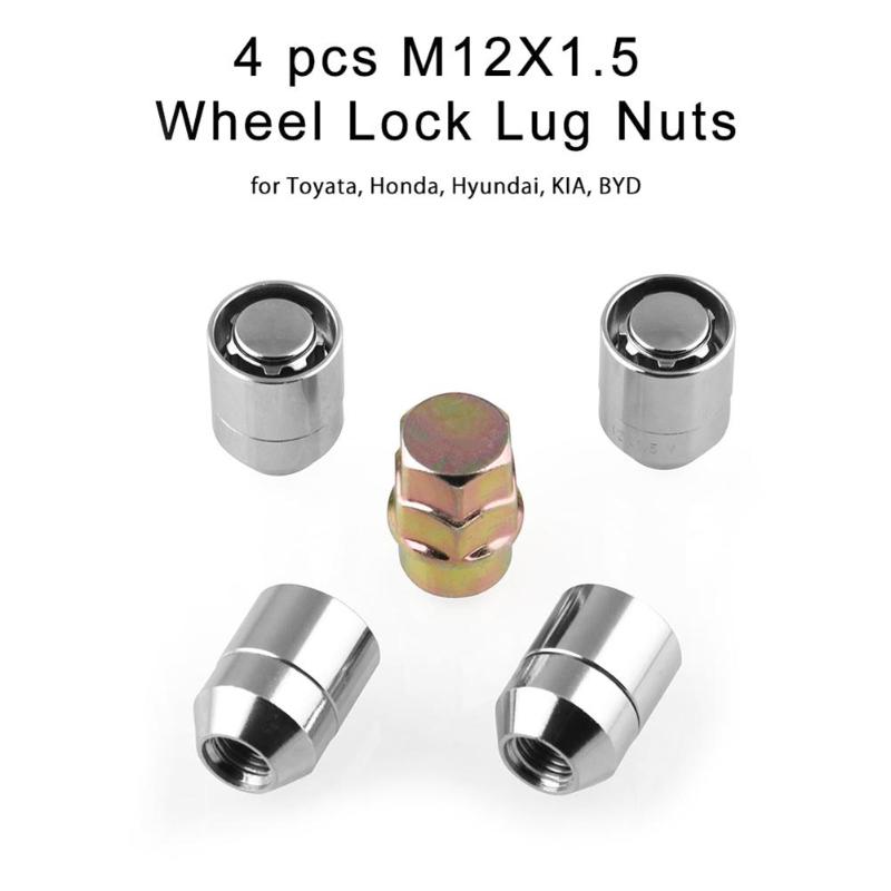 Set of Car Anti-theft Wheel Nuts M12x1.5 Tire Screw Alloy Steel High Quality