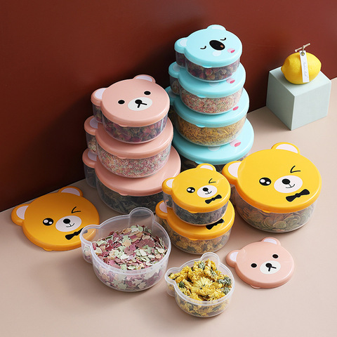 4pcs Children Plastic Cartoon Cute Bento Box Japanese Outdoor Food Storage Container Kids Student Microwave Lunch Box Utensils ► Photo 1/6