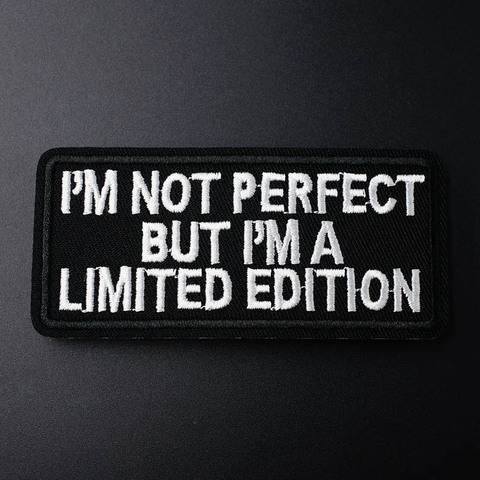 I'M NOT ... Size:4.7x10cm DIY Embroidery Patches for T-shirt Iron on Stripes Appliques Clothes Stickers Clothing Sew on Badges ► Photo 1/6