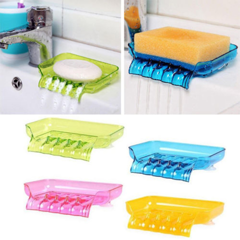 Bathroom Shower Soap Box Dish Storage Plate Tray Holder Case Container Suction No Drilling Wall Soap Dishes Self Adhesive ► Photo 1/6