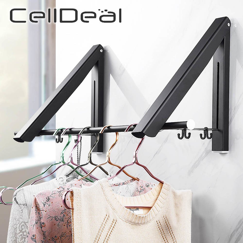 Portable Folding Clothes Hanger Hotel Wall-mounted Bathroom Drying