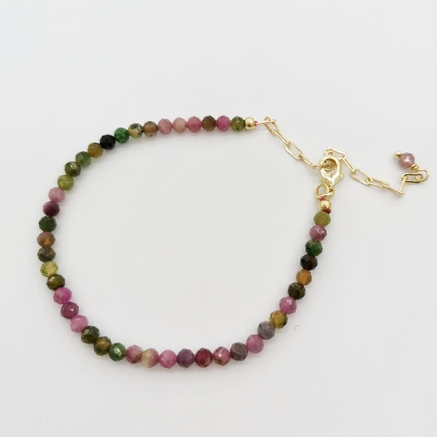 Faceted Colorful Tourmaline Bracelet Delicate Adjustable 14K Gold Filled Natural Stones Pulsera Mujer Unique Women BOHO Bracelet ► Photo 1/5