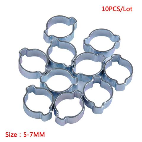 10Pcs Hose Clamp Double Ears Clamp Worm Drive Fuel Water Hose Pipe Clamps Clips Hose Fuel Clamps 5-31mm ► Photo 1/6