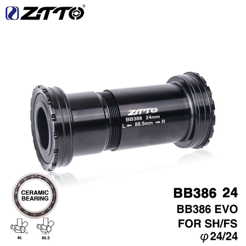 ZTTO MTB BB386 EVO 24 Adapter bicycle Ceramic Press Fit Bottom Brackets Axle for MTB Road bike parts  24mm Crankset chainset ► Photo 1/6