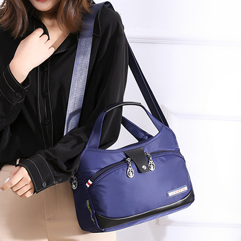 Shoulder Bags Nylon Summer Fashion Casual Pure Color Single Shoulder Bag Large Capacity Canvas Bag lady's Slanting Bag ► Photo 1/6