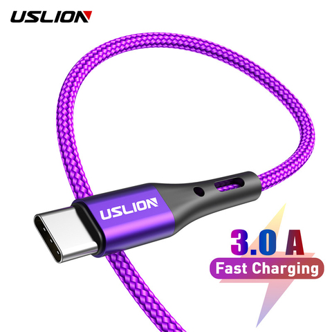 USLION Type C USB Cable For Huawei P30 Pro Fast Charge Phone Charging Wire USB C Data line For Samsung S9 S10 Type C 3A Charger ► Photo 1/6
