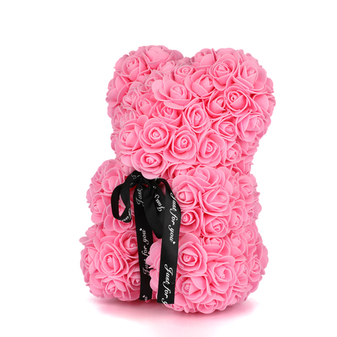 Valentines Day Bear 25cm Pink Rose Teddy In Gift Box ► Photo 1/1