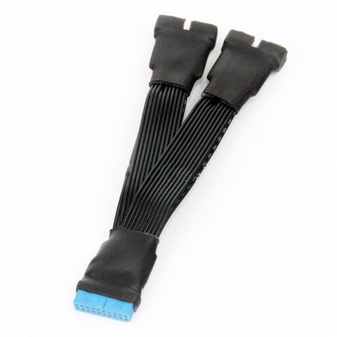 USB 3.0 19Pin/20Pin female to male Y Splitter motherboard extension Flat cable ► Photo 1/3
