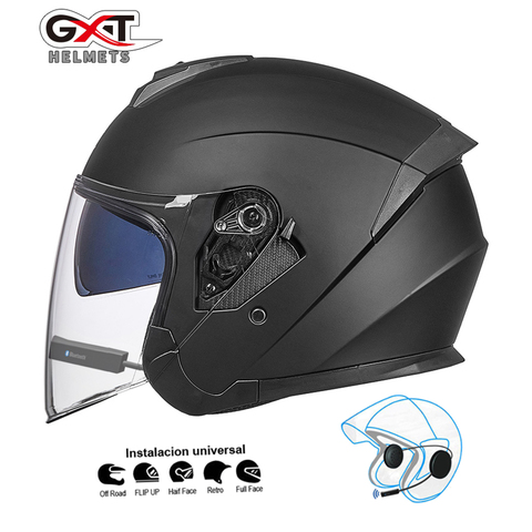 GXT bluetooth Motorcycle Helmet headset Biker Moto Helmet earphone wireless speaker Motorbike Crash Helmet Casco with bluetooth ► Photo 1/6