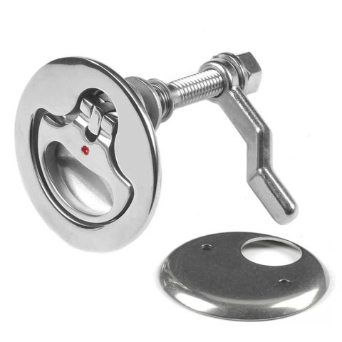 Polished Marine Boat Cam Latch 316 Stainless Steel Hatch Pull W/ Turning Lock Lift Handle Boat Parts Accessories ► Photo 1/4