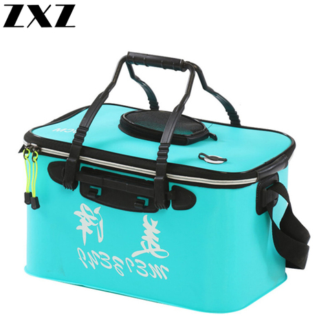 40/45/50CM Collapsible Folding Thicken EVA Live Fish Boxes Tank Bucket Oxygen Pump Outdoor Fishing Storage Tackle Tool 4 Colors ► Photo 1/6