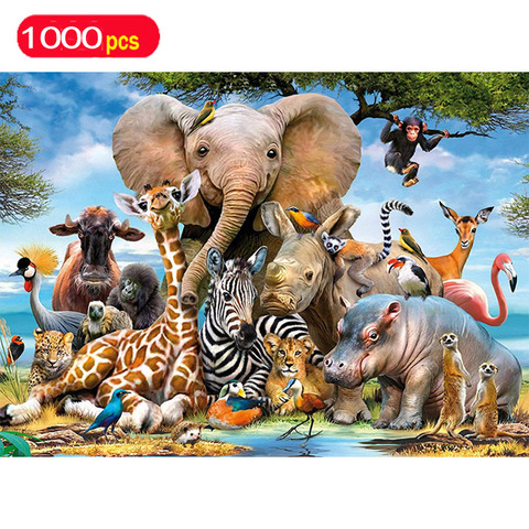 Buy Online Animal Series Puzzle 1000 Pieces Elephant Educational Toys Puzzles For Kids Ocean World Puzzles For Adults Action Figures Toy Alitools