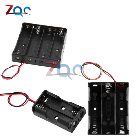 Black Plastic 2x 3x 4x 18650 Battery Storage Box Case 2 3 4 Slot Way DIY Batteries Clip Holder Container With Wire Lead Pin ► Photo 1/5