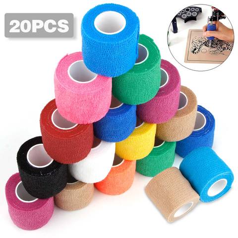 1/6/10/20Pcs Disposable Bandage Tattoo Sport Wrap Tape Self Adhesive Elastic Bandage Tape Tattoo Permanent Makeup Accessories ► Photo 1/6