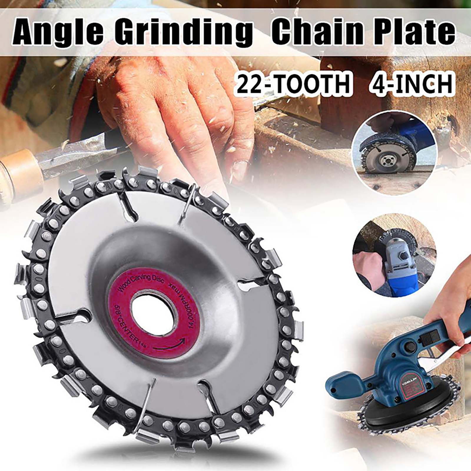 125mm-Angle Grinder Disc Chain Saw Discs Wood Circular Cutting 14Tooth Chainsaw~ 