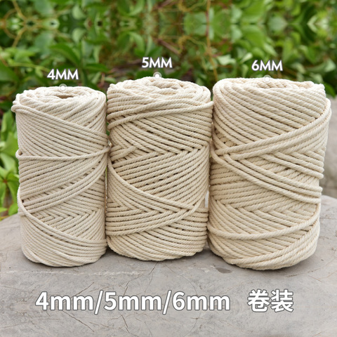 3mm 4mm 5mm 6mm Macrame Rope Twisted String Cotton Cord For