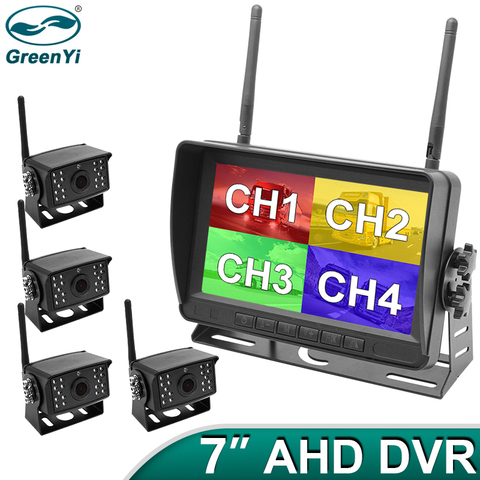 GreenYi 7 inch Wireless DVR Truck Monitor AHD 1280x720P Night Vision Reverse Backup Recorder Wifi Camera ► Photo 1/6