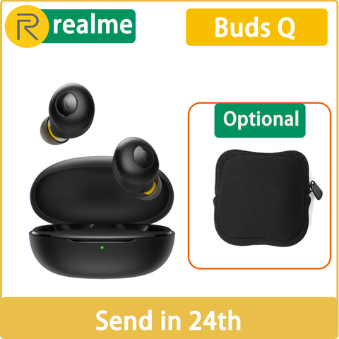 New Arrival Realme Buds Q Wireless Earphones Bluetooth TWS 400mA Battery Charger Box Bluetooth5.0 For Realme X2 Pro X50 Pro 6 6i ► Photo 1/6