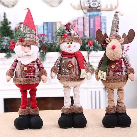 Santa Claus Christmas Ornaments Tree Decor Elk Snowman Plush Christmas Doll Decorations For Home 2022 Navidad Pendant Gift Kids ► Photo 1/6