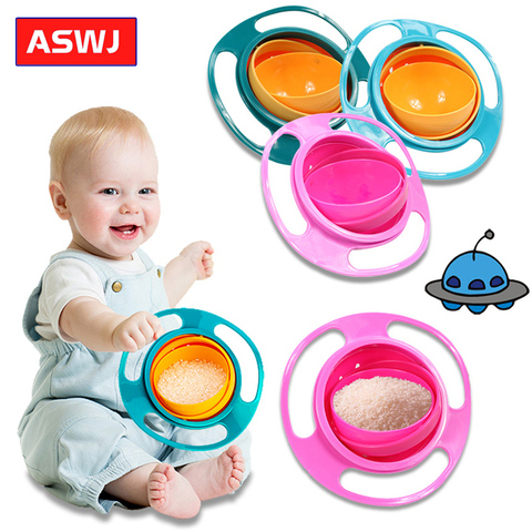 Baby Feeding Universal Gyro Bowl 360 Rotate Spill-Proof Solid Feeding Dishes Baby Balance Novelty educational toys Practical ► Photo 1/6