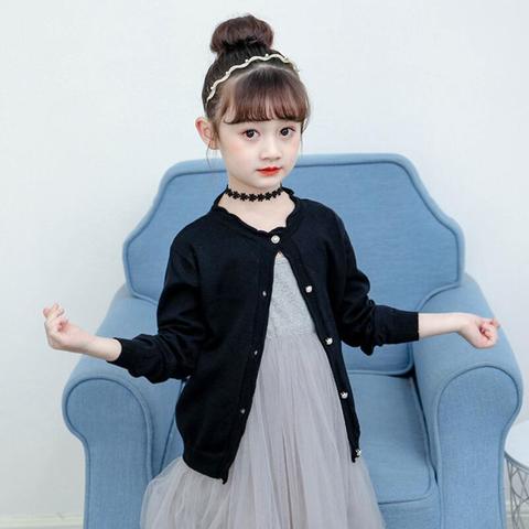 Teenager School Girls Knitted Sweater Girls Cardigan Toddler Baby Girl Cardigan Long Sleeve Children Outerwear Kids Jacket Coat ► Photo 1/6