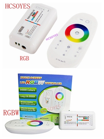 2.4G RF RGBW RGB LED Controler Touch Screen DC12-24V 18A Remote Controller Channel For RGB / RGBW 5050 3528 5630 LED Strip ► Photo 1/4
