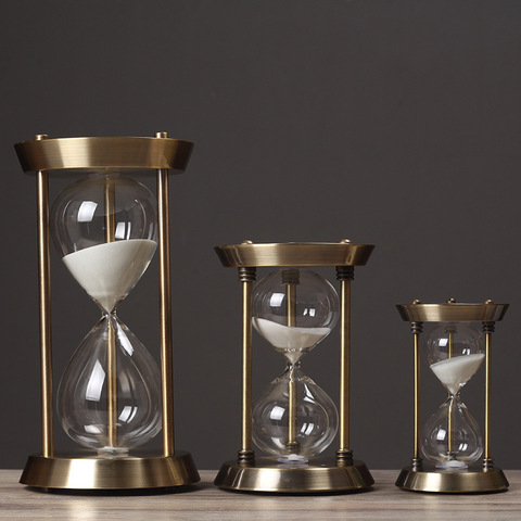 Retro metal time hourglass pendulum timer Sand Timer Wooden Hour Glass  Clock Home Decoration Decor Gift ► Photo 1/6