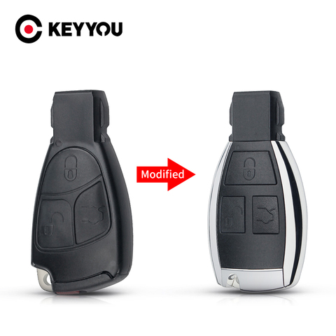 KEYYOU Car Key Shell For Mercedes Benz B C E ML S CLK CL Modified Replacement Smart Car Key Shell 3 Buttons ► Photo 1/6