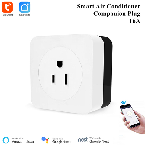 Alexa Compatible Smart Wall Socket Air Conditioner Companion Plug IR Remote Control Support Plug 16A US UK EU Plug Tuya Smart ► Photo 1/6