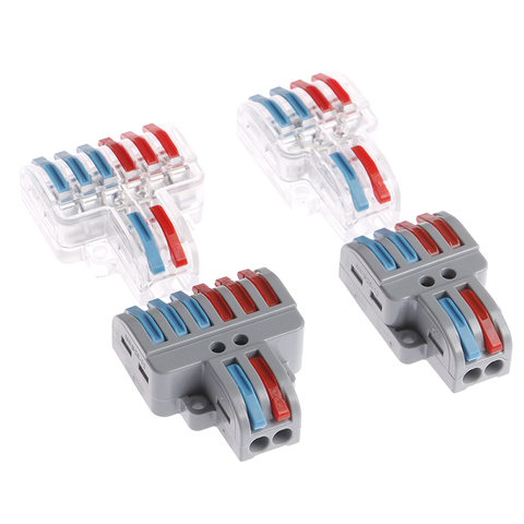 1pcs Universal Wire Connector Mini Fast Wiring Electrical Cable Conector Push-in Conductor Terminal Block PCT-222 SPL-62 SPL-42 ► Photo 1/6