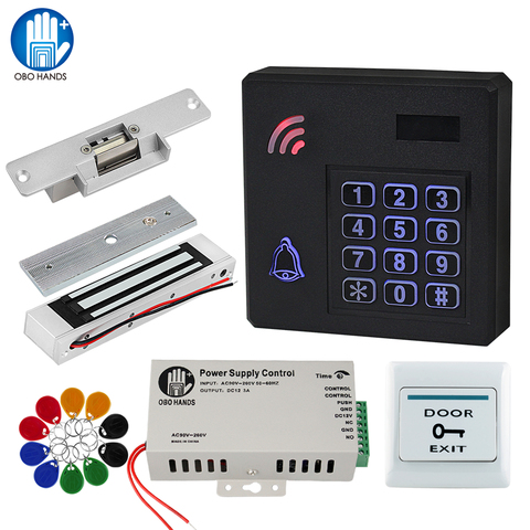 OBO RFID Door Access Control System Kit Set IP68 Waterproof Keypad Reader With Electronic Control Door Locks + Power Supply Outd ► Photo 1/6