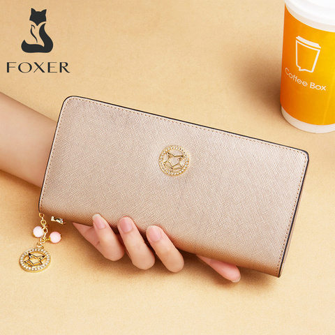 FOXER Chic Female Large Capacity Long Wallets Women'S Stylish Card Holder Coin Case Business Lady Clutch Phone Bag Money Purse ► Photo 1/6