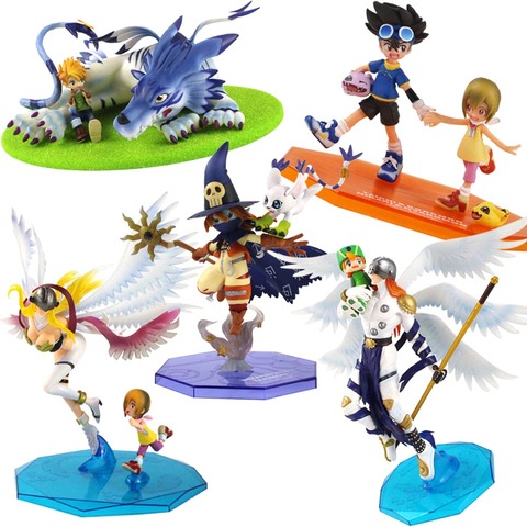 12-24cm Digimon Adventure Garurumon Wizarmon Angemon Angewomon Yagami Taich Yagami Hikari PVC Action Figure Toys Gift for Kids ► Photo 1/6