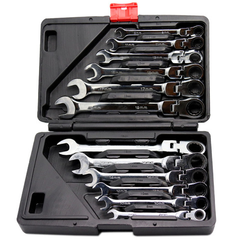 Ratchet Wrench Hand Tool Wrench Set Chrome Steel Adjustable Wrench Keys Set CR-V Auto Repair Ratchet Wrench ► Photo 1/6
