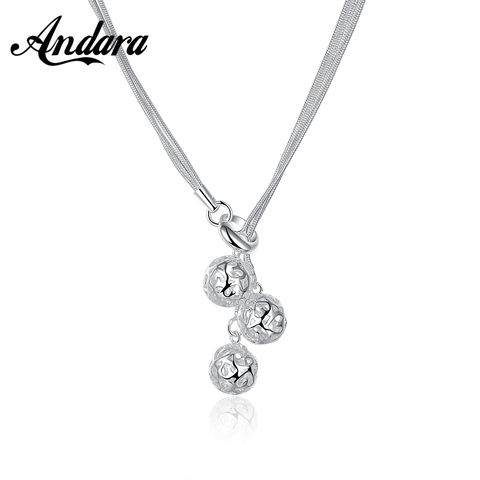 New 925 Silver Necklace Tennis Pendant Multilayer Necklace Snake Chain for Woman Jewelry Wedding Gift ► Photo 1/6