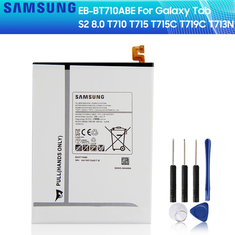 SAMSUNG Original Replacement Tablet Battery EB-BT710ABE EB-BT710ABA For GALAXY Tab S2 8.0 SM-T719 T710 SM-T715 SM-T713N 4000mAh ► Photo 1/6