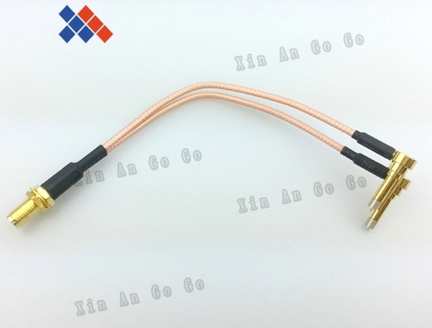 RP-SMA female to Y type 2 IP-9 MS156 male Splitter Combiner cable pigtail RG316 One SMA point 2 MS156 connector for LTE Yota ► Photo 1/4