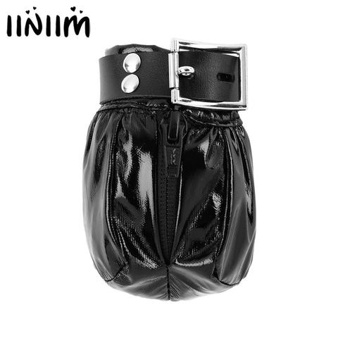 Men Sexy Patent Leather Buckle Zipper Jockstraps Bulge Pouch Adult Lingerie Underwear Sleepwear for Exotic Nightwear Panties ► Photo 1/6