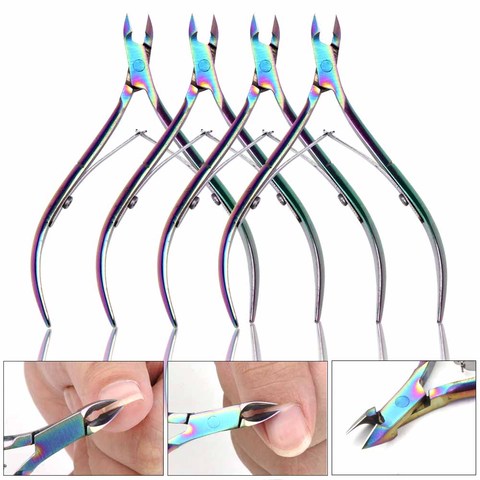 Professional Toenail Toe Nail Art Cuticle Nipper Rainbow Clipper Scissor Dead Skin Remover Edge Cutter Manicure Nails Tool ► Photo 1/6