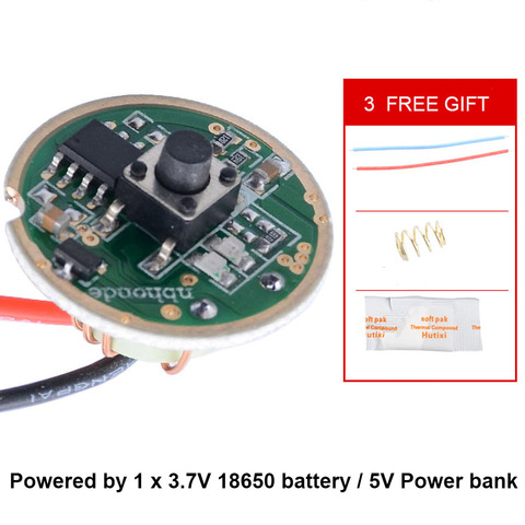 22mm Bicycle light Driver board circuit drive PCB for 18650 or 5V Power bank Bike head light lamp DIY accessory with indicator ► Photo 1/4